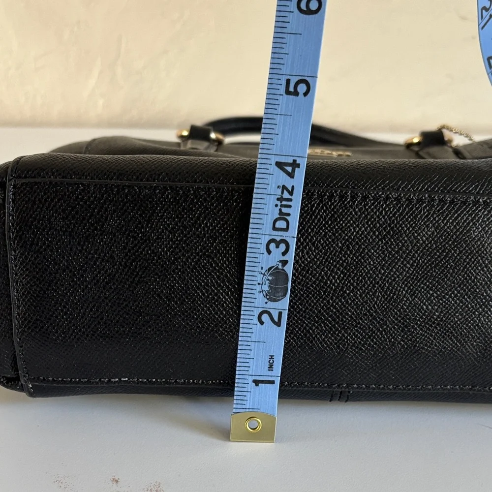 Coach Black Leather Mini Christie Carry‎ All Satchel / Crossbody